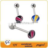 fashion stainless steel custom tongue rings