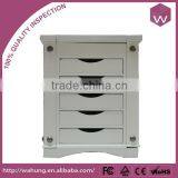 Custom Matte White Wooden Mirror Jewelry Cabinet WH-3573 thumbnail-1