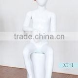 Full-body fashion sitting egg head child mannequin XT-1