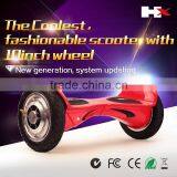 HX 10 Inch Red Self Balancing Mini Electric Scooter 2 Wheel Stand up Electric Scooter With Bluetooth for Sale thumbnail-2