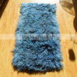 Wholesale High Quality Two Color Matching Dyed Mongolian Lamb Fur Plate for Clothes thumbnail-1