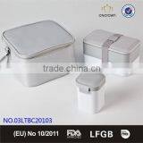 3PCS Dinnerware Set, Bento Lunch Box Set of 3, BPA Free Bento Lunch Box and Sealed Cups thumbnail-4