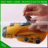 Portable Hand Crank Dynamo Flashlight LED Solar Flashlight With Radio and USB for Emergency