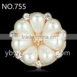 21mm Alloy Rhinestone Claw Holder Fashion Pearl Button Garment Accessories Sweater Embellished Pearl Button-755 thumbnail-1