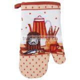 Cotton Polyester Heat Resistant Funny Silk Screen Printing Pot Holder Oven Mitten Set thumbnail-2