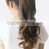 Bridal Warp Clip Pony Tail/ Top Quality Luxury Honest 100% Remy Human Hair Clip on Pony Tail Hair Extension thumbnail-1