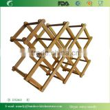 Lacquered Collapsible Bamboo Wine Rack, Bamboo Stand for Wine
