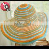 Clorful Rainbow Foldable 100% Paper Straw Braid Hat thumbnail-4
