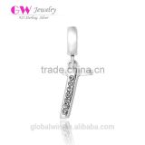S067T Globalwin 925 Sterling Silver Alphabet Letter T Paved with Crystals Pendant Charms