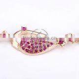 18KGP Rose Gold Plated Purple Crystal Rhinestone Austria Crystal Elements Women Bangle Bracelet Fashion Jewelry B004 thumbnail-4