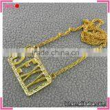 Fancy Long Chain Necklace Women, Imitation Gold Crown Pendant Necklace thumbnail-5