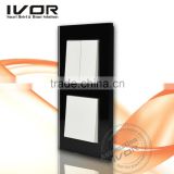 EU standard IVOR glass panel push botton light luxcry switch Popular Style Touch Screen Wall Switch & Light Switch 96 * 96 MM