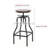 Industrial Adjustable Height Swivel Bar Stool thumbnail-3
