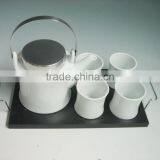 Set of 5pcs Coffee Set With Wooden Tray thumbnail-2