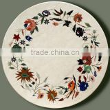 White Marble Inlay Table Top Antique Inlay Table Top