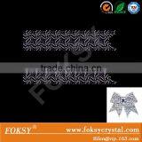 Red Cheer Bow Strip Rhinestone Iron On Bling Transfer Trim Applique thumbnail-5