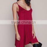 Burgundy Dress 2016 Latest Cami Jersey Leak Back Tunic Top HST3593 thumbnail-2