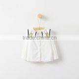 2017 Wholesale Childrens Boutique Clothing Baby Girls Plain White Shirt With Long Sleeve thumbnail-1
