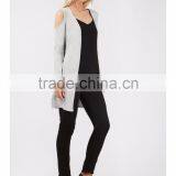 Cold Shoulder Draped Sexy Knitwear Custom Knitted Sweaters China Supplier thumbnail-3