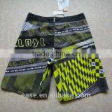Mixcolor Grey/yellow Elasticated 100% Polyamide Breathable Men Sports Shorts thumbnail-1
