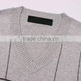 High Quality Plain Grey V Shape Sweater thumbnail-2