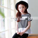 S17605A Wholesale New Striped Children Kids Short Sleeve t Shirt thumbnail-1