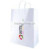 USA Made White Kraft Shopping Bag- Dimensions Are 13" x 7" x 17.5" and Comes With Your Logo. thumbnail-1