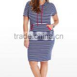 Classic Stripe Details Front Pocket Plus Size Dress,women Plus Size Clothing thumbnail-4