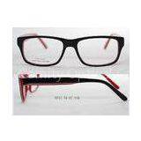 OEM Square Acetate Optical Frames For Oval Faces , 2 Color Black And Green / Red