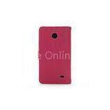 Slim Pink PU Nokia X / X+ Leather Mobile Phone Case , Smart Phone Covers thumbnail-1