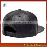 SNB035 Custom Black Leather Snapback Hat Wholesale thumbnail-2