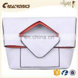 CR High Quality Control System Custom Design Hollow Clutch Bag Litchi Pattern Envelope Bag White Women's Handbag Manufacturers thumbnail-1