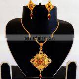 Meena Work Pendant Set - South Indian Gold Plated Pendant Set - One Gram Gold Plated Pendant Set - Wholesale Meenakari Jewelry thumbnail-1