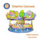 Zhongshan Amusement Park Equipment Outdoor Playground Merry go Round, 12 Seat Dolphins Carousel Hot Sale, Marine Theme thumbnail-1