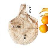 Ecology Reusable Cotton Mesh Grocery Bags Cotton String Bags Net Shopping Bags Mesh Bags Pack of 3 (Beige) thumbnail-4