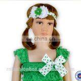 European Stylish Green Shamrock Party Dresses Children Frock Design Maxi Dresses Wholesale Smocked Little Princess Girls Dresses thumbnail-6