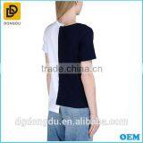 2016 Black and White Stripe Casual T-shirt With Short Sleeves thumbnail-3