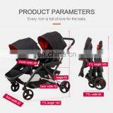 High Quality Twins Baby Stroller Aluminum Alloy Pram Twins Folding Shockproof Twin Strollers thumbnail-3