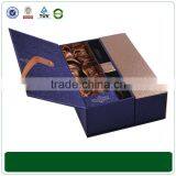 Luxury Black Paper Cardboard Wine Bottle Gift Box With Handle thumbnail-5