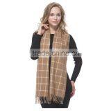 Thick Grid Camel Scarf thumbnail-1
