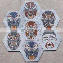 230*200*115 Art Tile Mediterranean Style Blue and White Porcelain Hex Floor Tile/Wall Tile thumbnail-4