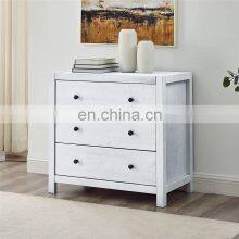 White Color Rustic Wood With 3-Drawer Dresser Storage Night Stand 31.5 x 18 x 30.04 Inches thumbnail-3