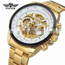 WINNER 428 Men Automatic Mechanical Hand Watch Popular Bling Stainless Steel Strap Mechanical Watch thumbnail-5