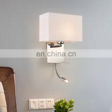 Hotel Style Fabric Wall Lamp Creative Bedroom Led Hotel Bedside Lamp Simple USB Interface Charging Wall Lamp thumbnail-3