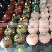 Colourful Crystal Carving Apple Quartz Different Material Crystal Apple For Decoration thumbnail-2