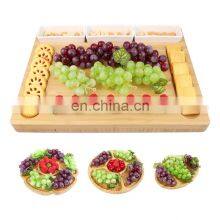 Wholesale Premium Bamboo Wood Knife Set Charcuterie Cutlery Slide-out Drawer Cheese Board thumbnail-5