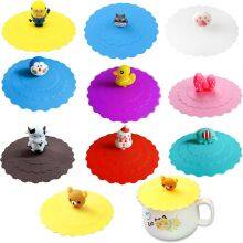 Silicone Cup Covers Cartoon Cute Cup Lid Colorful, Cute Animal Shape Creative Leak-Proof Cup Lid thumbnail-3