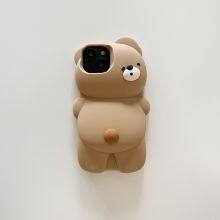 Cartoon 3D Bear Phone Case For IPhone 13 11 12 Pro Max 15Pro Max Shockproof Soft Silicone Lens Protective Back Cover thumbnail-5