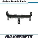 Hot Sale Riser Bar With Stem Inter Cable 400/420/440mm Road Bike Carbon Handlebar Matte Carbon Bicycle Parts thumbnail-3