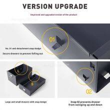 Professional Salon Beauty Trolley for Makeup and Nail Polish | 6 Drawer Metal Rolling Cart | Stain Resistant Black thumbnail-5